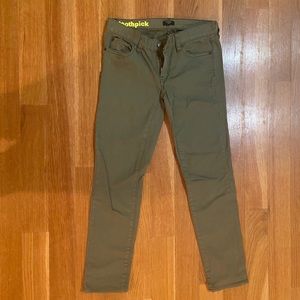 J. Crew Toothpick Green Stretch Jeans